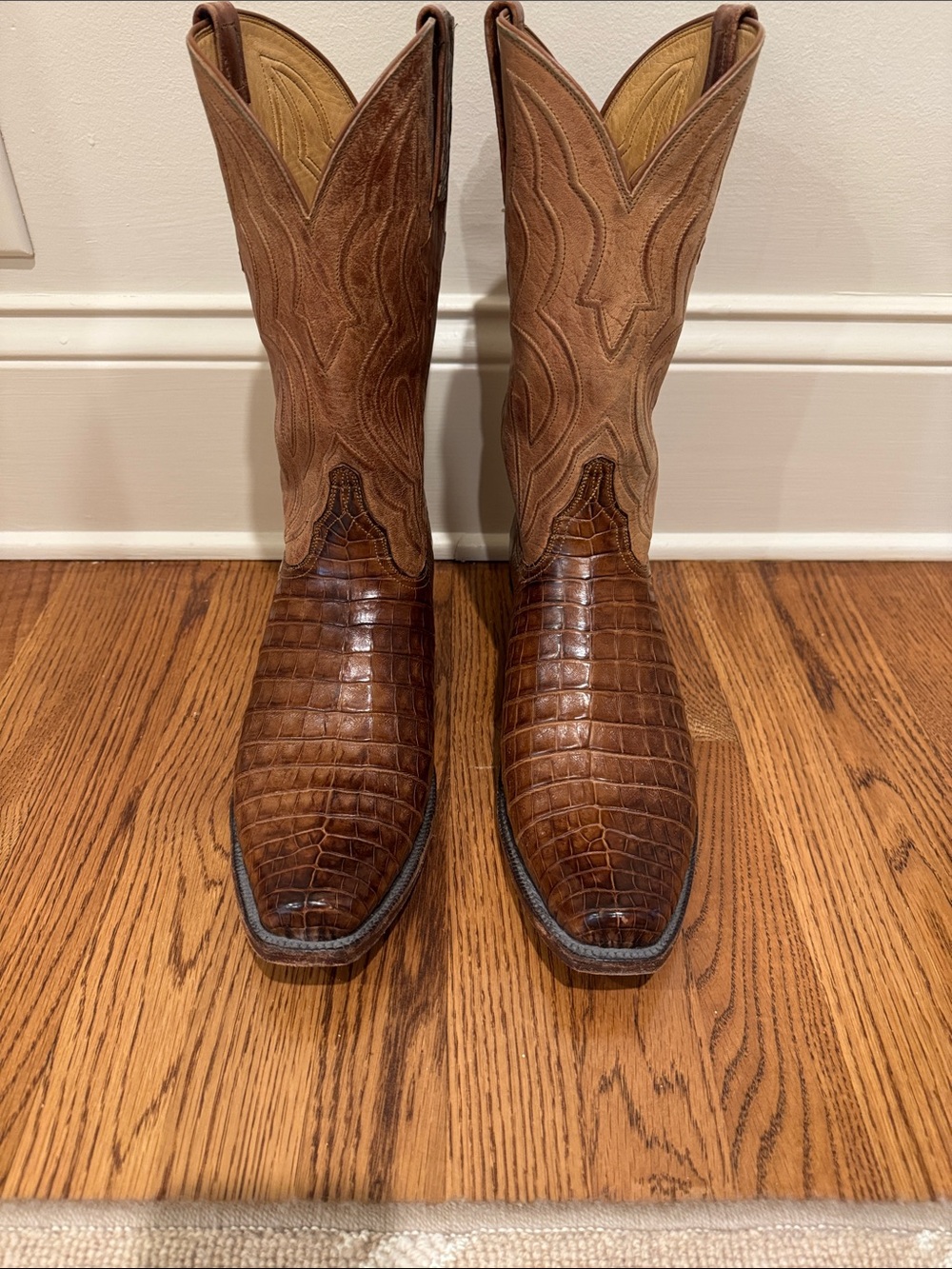 Men’s Lucchese Brown Crocodile Cowboy Boots